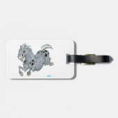 Crazy Cartoon Horse Luggage Tag Gepäckanhänger (Rückseite horizontal)