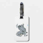 Crazy Cartoon Horse Luggage Tag Gepäckanhänger (Rückseite vertikal)