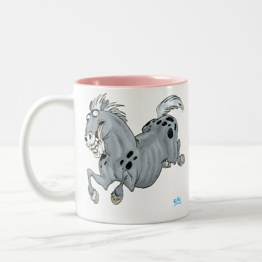 Crazy Cartoon Horse Tasse (Links)