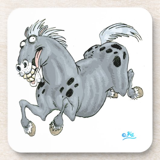 Crazy Cartoon Horse Untersetzer Set (Vorderseite)