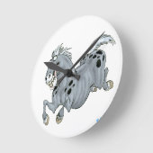 Crazy Cartoon Horse Wall Clock Runde Wanduhr (Winkel)