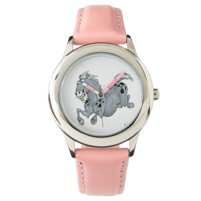 Crazy Cartoon Horse Watch Armbanduhr (Vorderseite)