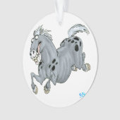 Crazy Cartoon Pferde Akryler Ornament (Vorderseite)