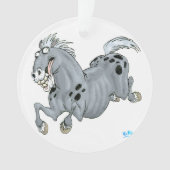Crazy Cartoon Pferde Akryler Ornament (Vorderseite)