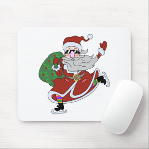 Crazy Cartoon Santa Claus Eis Skaten Mousepad