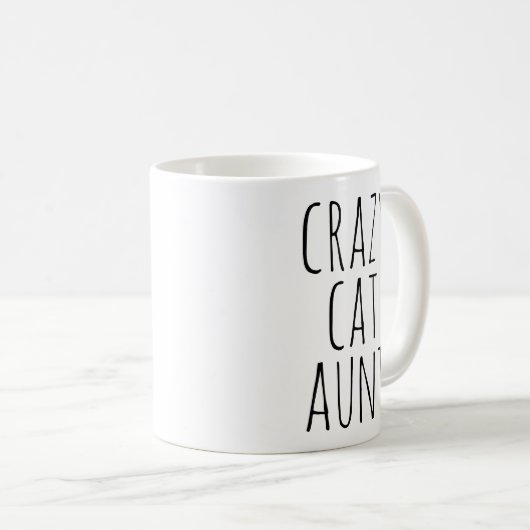 Crazy Cat Aunt Text Design Kaffeetasse (VorderseiteRechts)