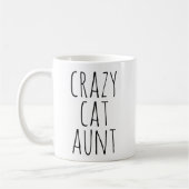 Crazy Cat Aunt Text Design Kaffeetasse (Links)