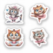 Crazy Cat Ballerina Aufkleber (Vorderseite)