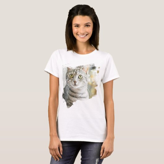 Crazy Cat Design T-Shirt (Vorne ganz)