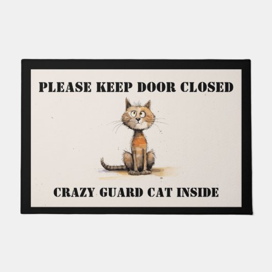 Crazy Cat Door Mat Fußmatte (Vorderseite)