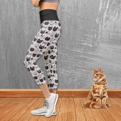 Crazy Cat Faces Muster Capri Leggings