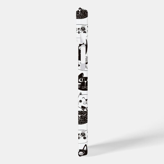 Crazy Cat Faces Muster Case-Mate iPhone Hülle (Rückseite / Links)