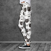 Crazy Cat Faces Muster Leggings