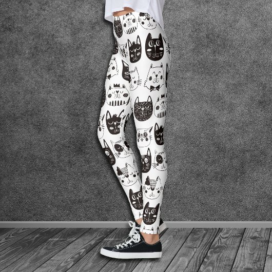 Crazy Cat Faces Muster Leggings