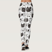 Crazy Cat Faces Muster Leggings (Rückseite)