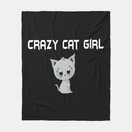 Crazy Cat Girl Fleecedecke (Vorderseite)