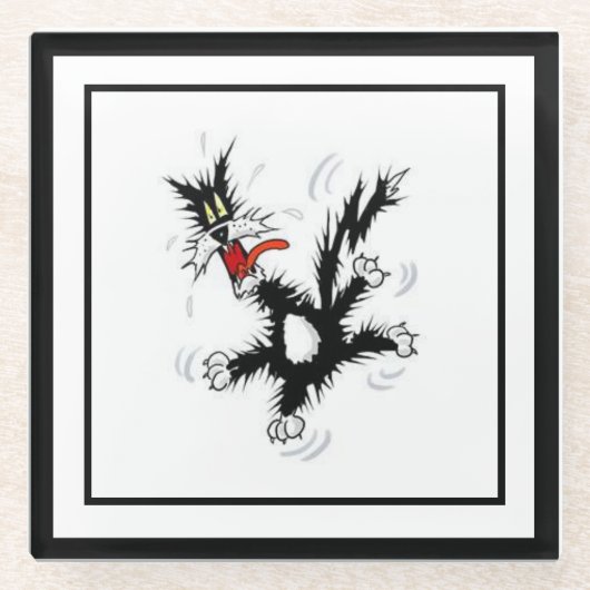 Crazy Cat Glasuntersetzer (Vorderseite)
