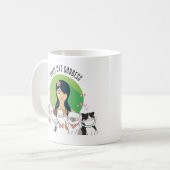 Crazy Cat Goddess Fun Kaffeetasse (Vorderseite Links)