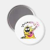 Crazy Cat Guitarist Magnet (Vorderseite/Rückseite)