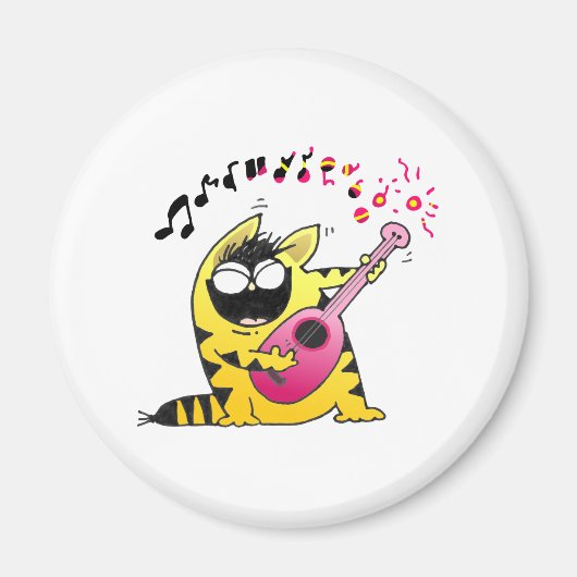 Crazy Cat Guitarist Magnet (Vorne)