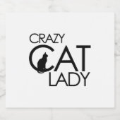 Crazy Cat Ladlady Schaumweinetikett (Einzelnes Label)