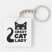 Crazy Cat Lady Acrylic Schlüsselanhänger (Rückseite)