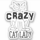 Crazy Cat Lady Aufkleber (Vorderseite)