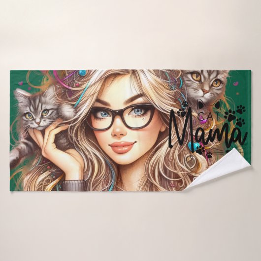 Crazy Cat Lady Badehandtuch (Badehandtuch)