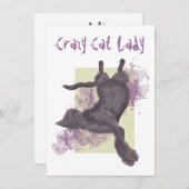 Crazy Cat Lady Birthday Invasion Einladung (Vorne/Hinten)