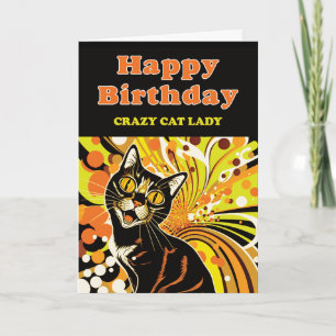 Crazy Cat Lady Birthday Karte