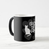 Crazy Cat Lady Black T - Shirt Verwandlungstasse (Vorderseite Links)