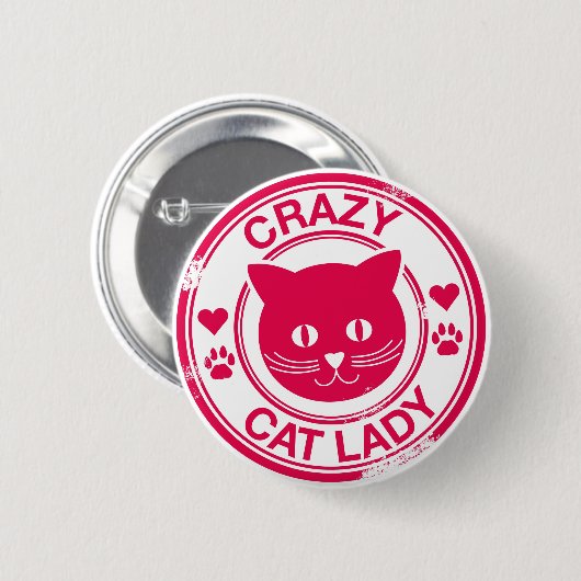 Crazy Cat Lady Button (Vorne & Hinten)