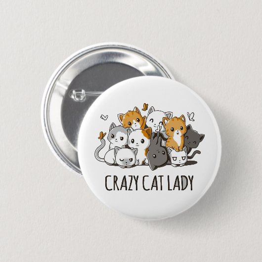 Crazy Cat Lady Button (Vorne & Hinten)
