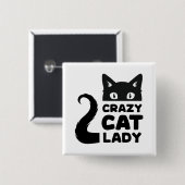 Crazy Cat Lady Button (Vorne & Hinten)