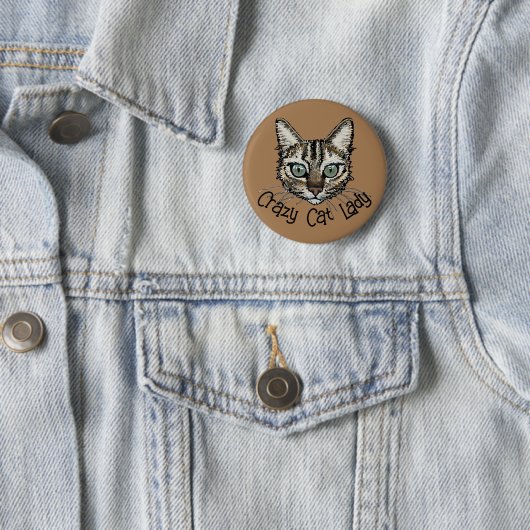Crazy Cat Lady Button Abzeichen (Beispiel)