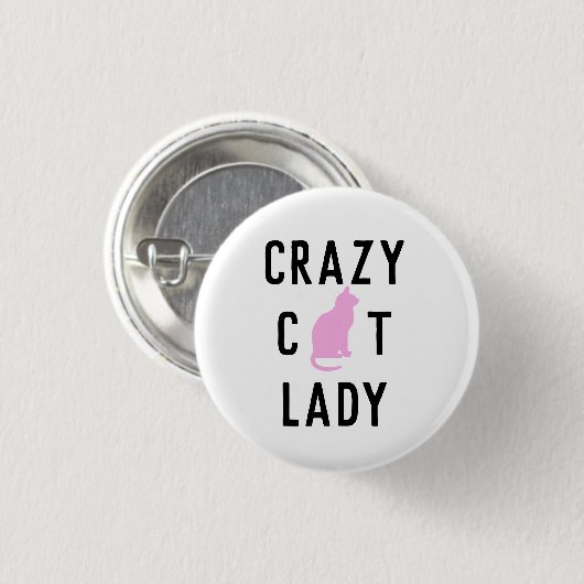 Crazy Cat Lady Button Button (Vorne & Hinten)