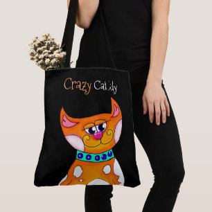 Crazy Cat Lady Cartoon Cat Tote Bag Tasche