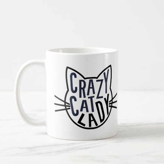 Crazy Cat Lady Cat Face Kaffeetasse (Links)
