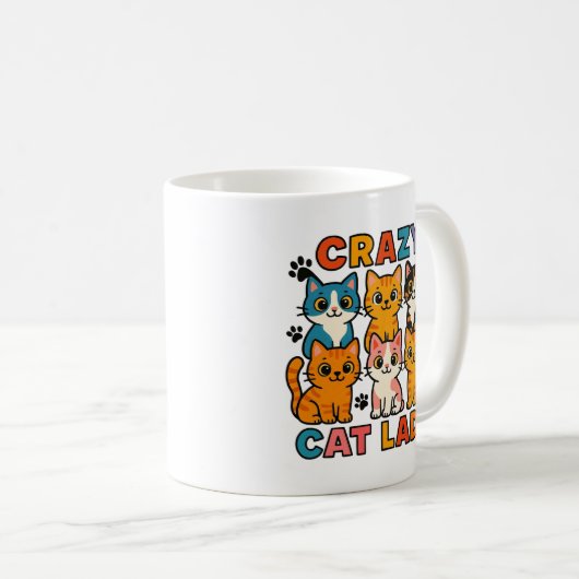 Crazy Cat Lady Cat Stack  Kaffeetasse (VorderseiteRechts)