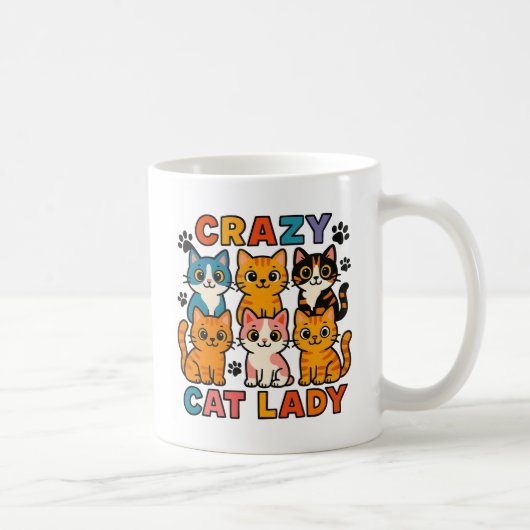 Crazy Cat Lady Cat Stack  Kaffeetasse (Rechts)