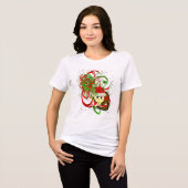 CRAZY Cat Lady Christmas Cat's Meow Tri-Blend Shirt (Vorderseite voll)