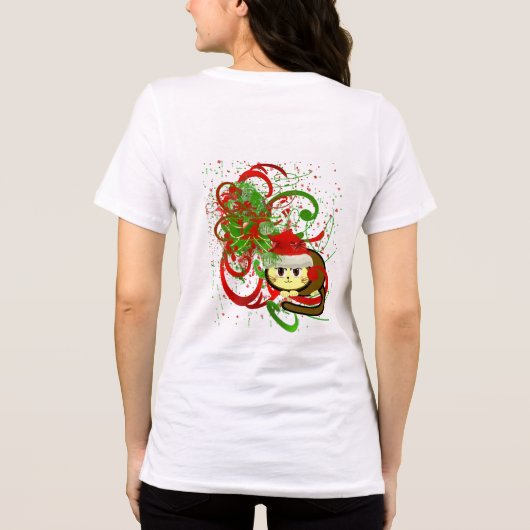 CRAZY Cat Lady Christmas Cat's Meow Tri-Blend Shirt (Rückseite)