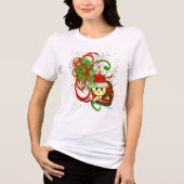 CRAZY Cat Lady Christmas Cat's Meow Tri-Blend Shirt (Vorderseite)