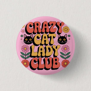 Crazy Cat Lady Club Grafik: Retro-Typografie der 7 Button
