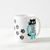 Crazy Cat Lady Craziest Award Paw Print Funny Gift Kaffeetasse (VorderseiteRechts)