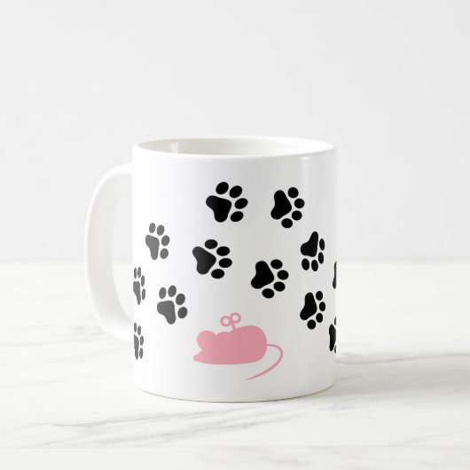 Crazy Cat Lady Craziest Award Paw Print Funny Gift Kaffeetasse (Vorderseite Links)
