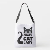 Crazy Cat Lady Crossbody Tasche / Messenger Bag (Rückseite)