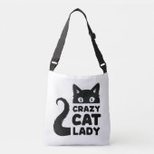 Crazy Cat Lady Crossbody Tasche / Messenger Bag (Vorderseite)