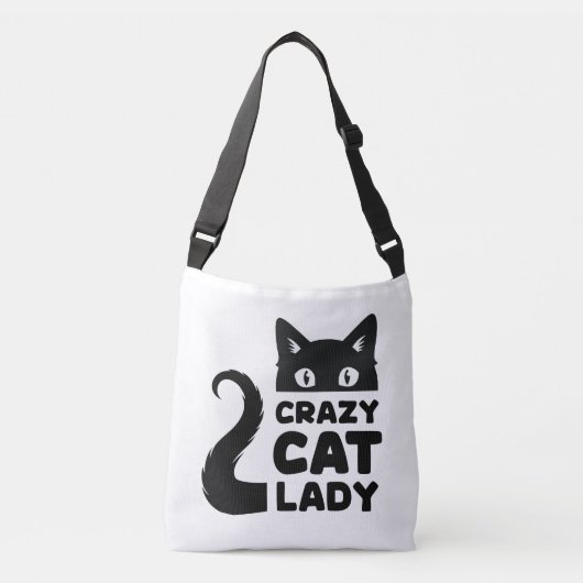 Crazy Cat Lady Crossbody Tasche / Messenger Bag (Vorderseite)