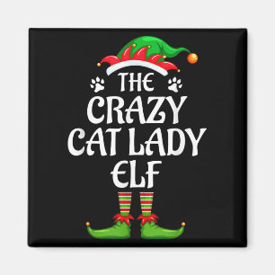 Crazy Cat Lady Elf Matching Familiengruppe Weihnac Magnet